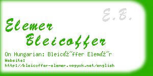 elemer bleicoffer business card